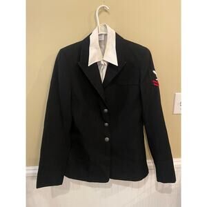 US Navy Dress Blue Wool Blend Blazer and Cotton Shirt Womens Size 14 EUC